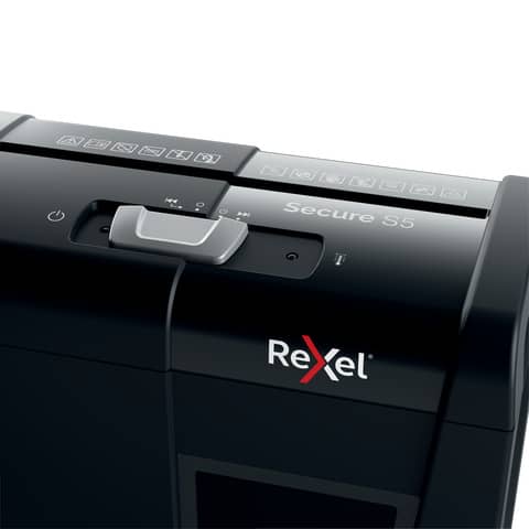 Distruggidocumenti uso personale Rexel Secure S5 - P-2 - 10 L - taglio a strisce 6 mm - 2020121EU